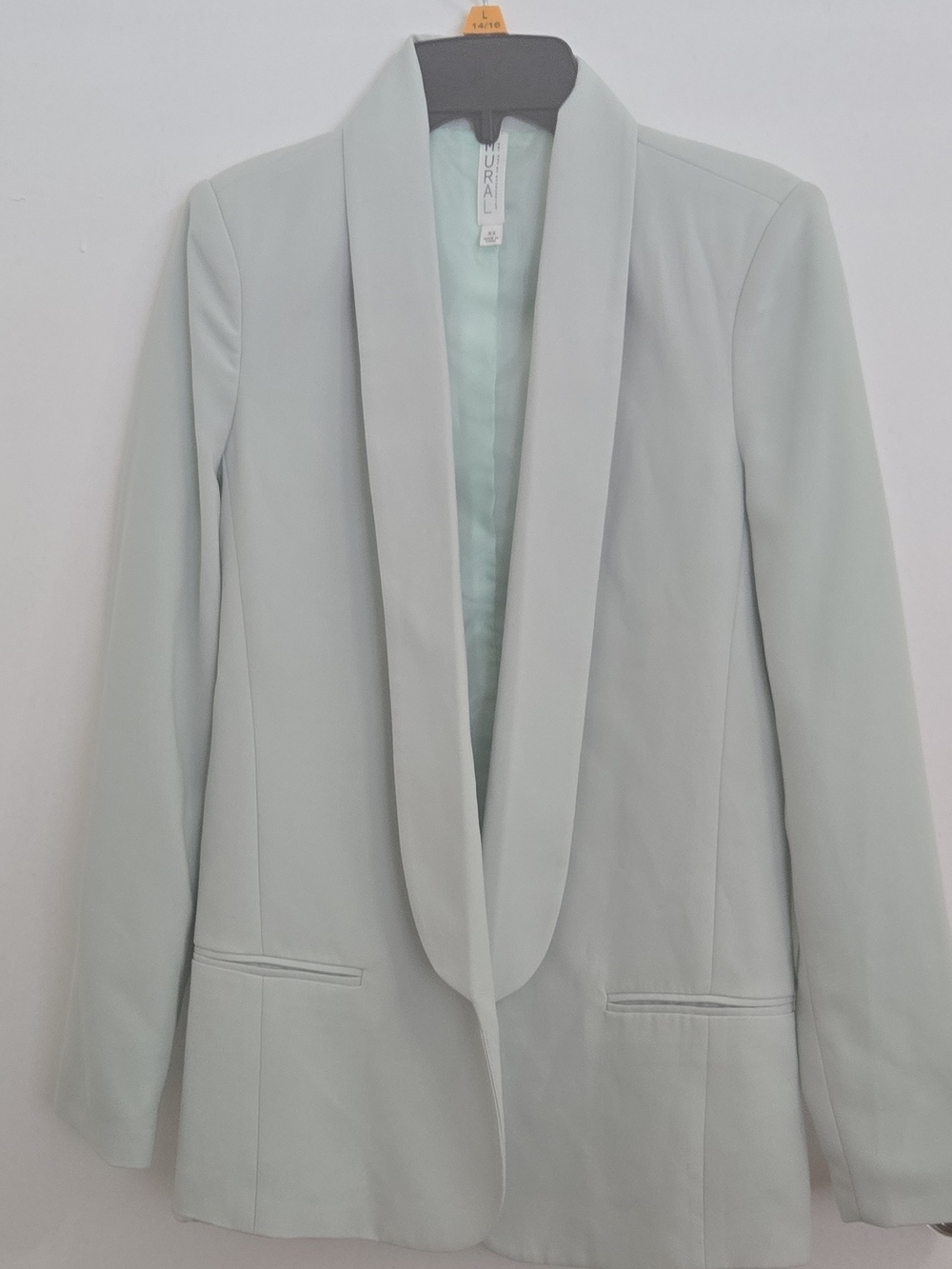 Mural Mint Green Shawl Collar Blazer